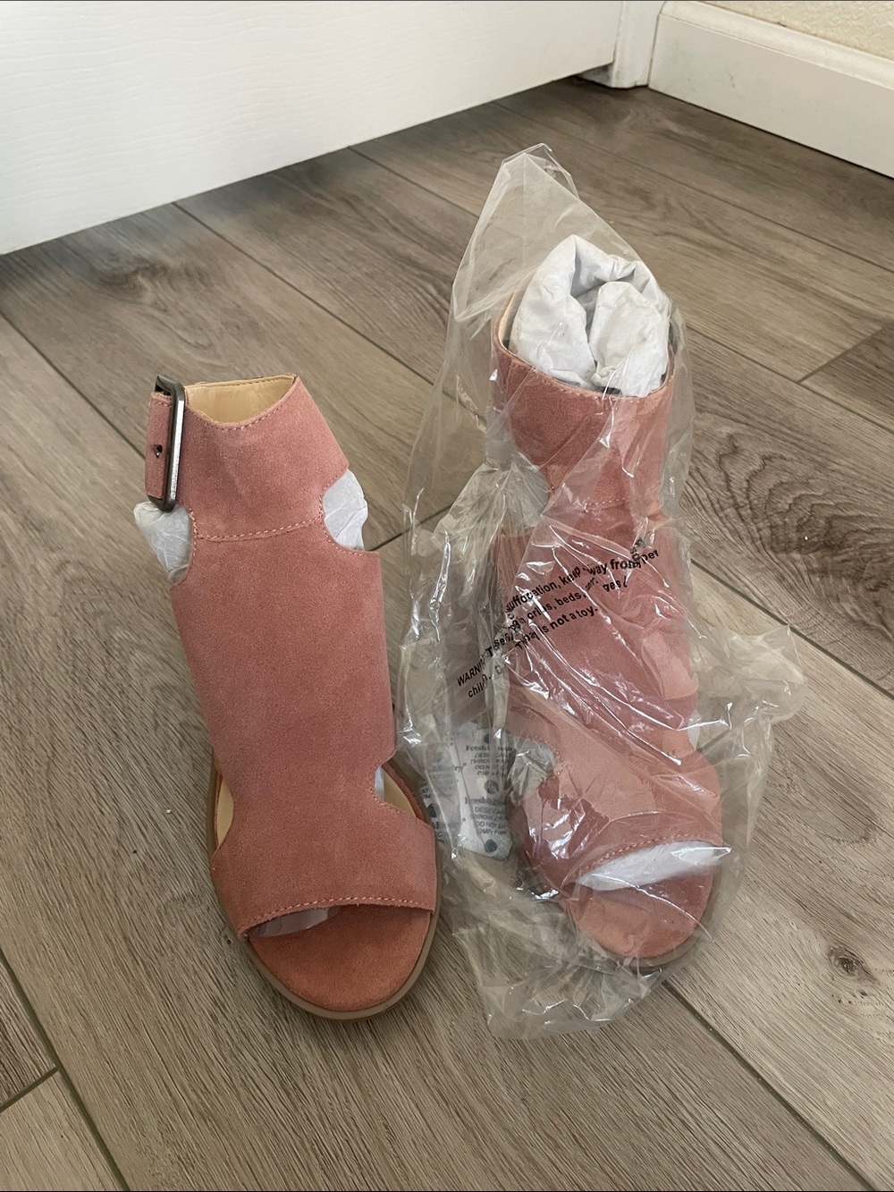 Sole Society Pink Suede Open-Toe Block Heel Mules